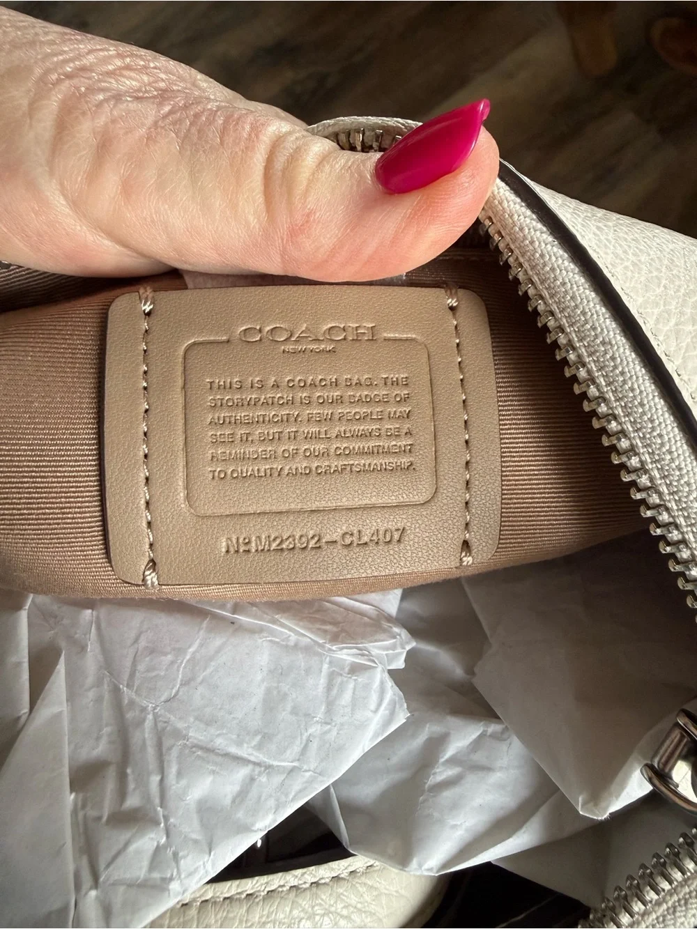 COACH Charlotte White Pebbled Leather Crossbody